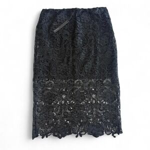 Harve Benard L Black Lace‎ Pencil Skirt NWT Chic Classic Workwear